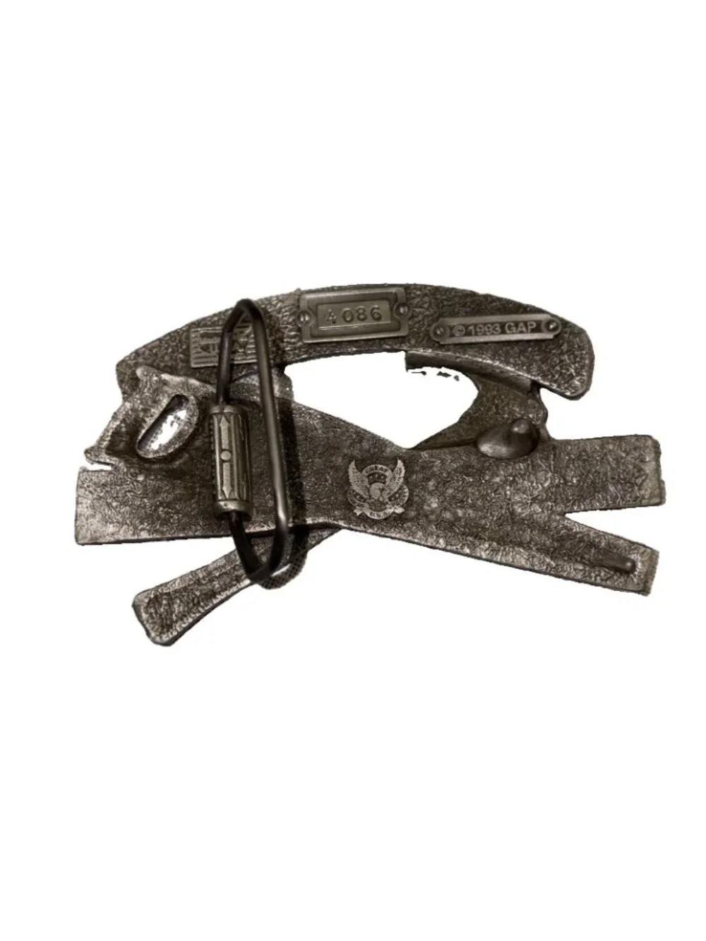 Vintage 4” Craftsman Silver Color Saw & Hammer Design Belt Buckle
